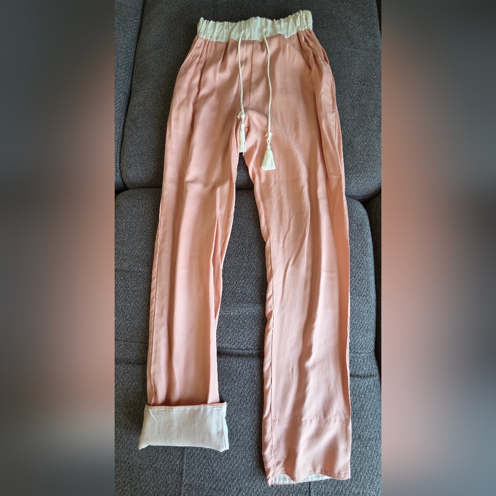 Peach Colored Cotton Pants In Xs/s.
